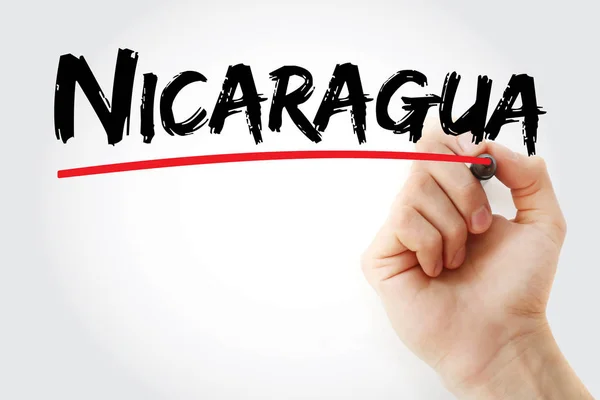 Никарагуа текст с маркером — стоковое фото