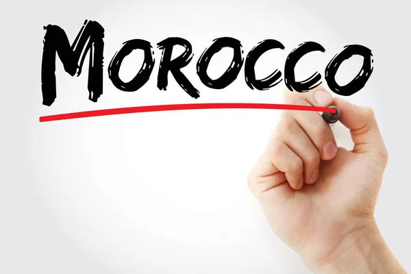 Marruecos texto con marcador — Foto de Stock