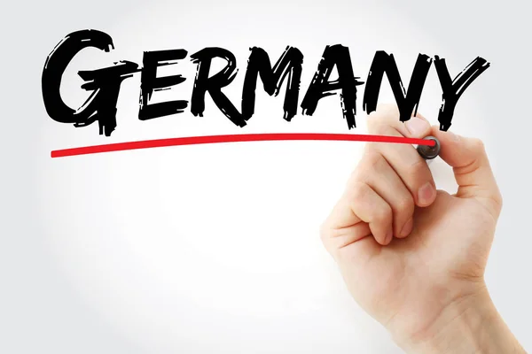 Germany text with marker — Stock Photo, Image
