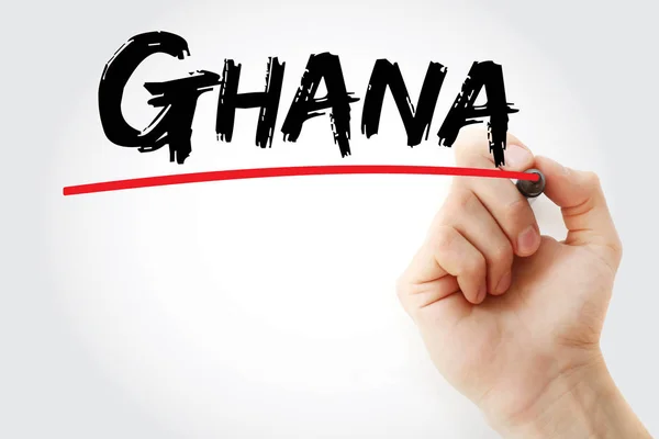 Ghana texte avec marqueur — Photo