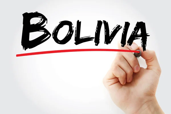 Bolivie texte avec marqueur — Photo