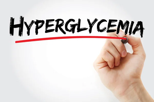 Hyperglycemia text with marker — Stock Photo, Image