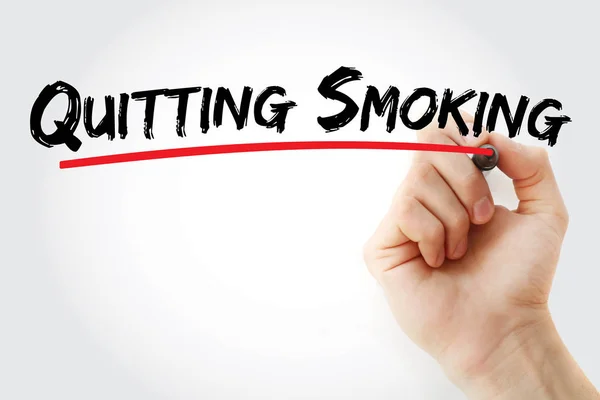 Quitting smoking text with marker — Stock Photo, Image