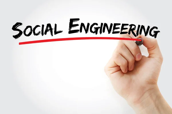 Social engineering szöveg marker — Stock Fotó