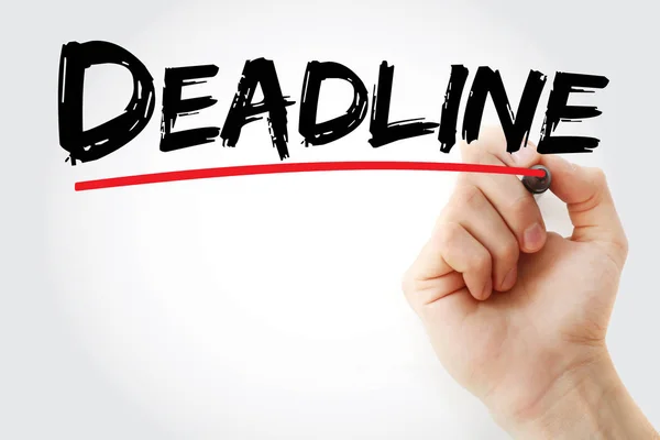 Deadline text with marker — Stock Photo, Image