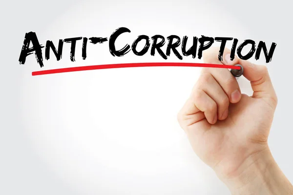 Anti-Corruption text with marker — Stock Photo, Image