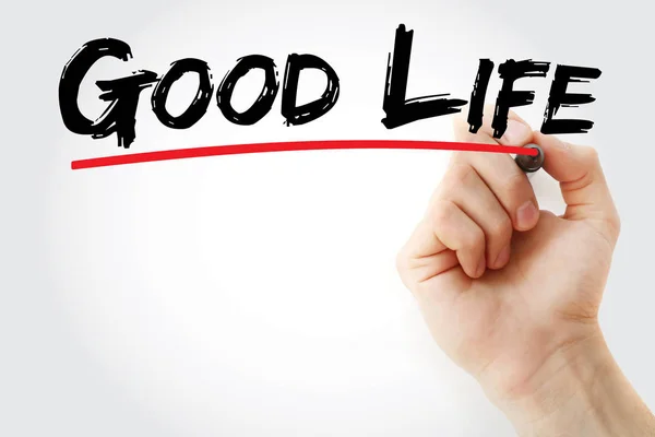 Good life text with marker — Stock Photo, Image