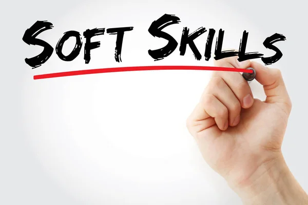 Soft skills tekst met marker — Stockfoto