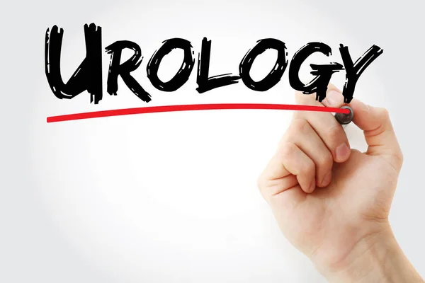 Texto de urologia com marcador — Fotografia de Stock