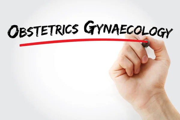 Obstetricia Ginecología texto con marcador — Foto de Stock
