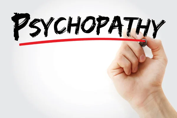 Psychopathie tekst met marker — Stockfoto