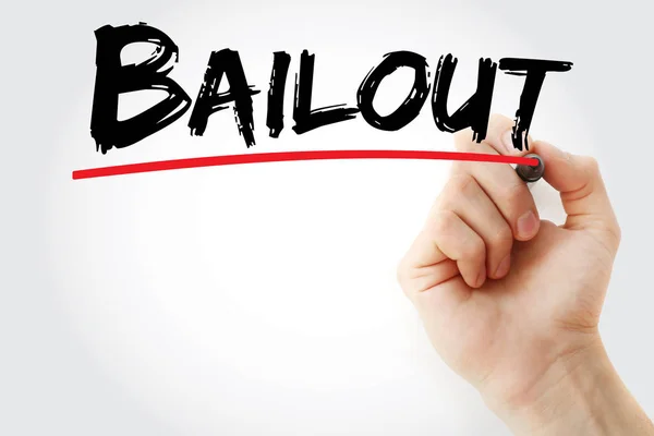 Текст Bailout з позначкою — стокове фото
