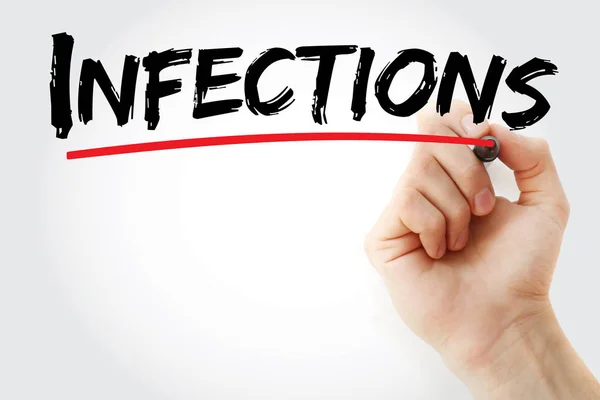 Infections text with marker — Stock Photo, Image