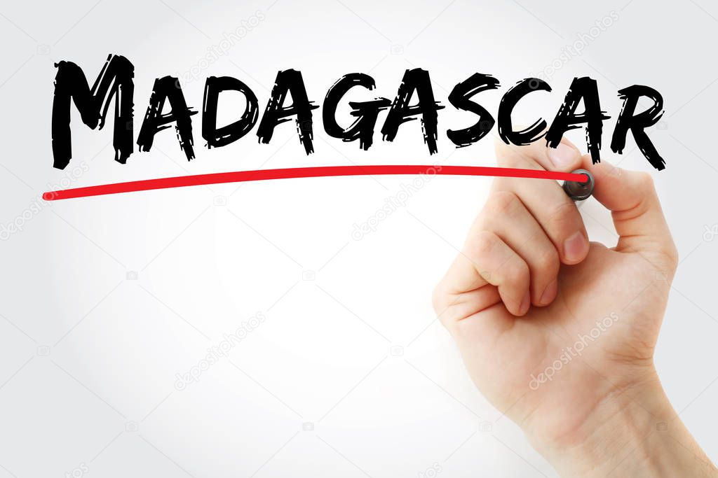 Madagaskar text with marker
