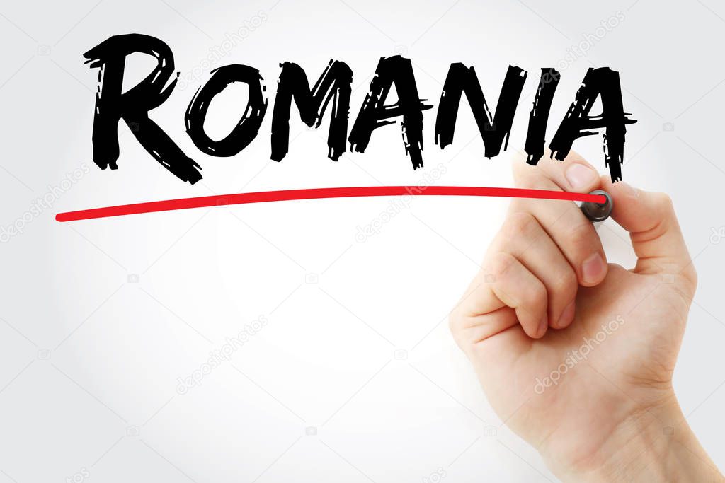  Romania text with marker