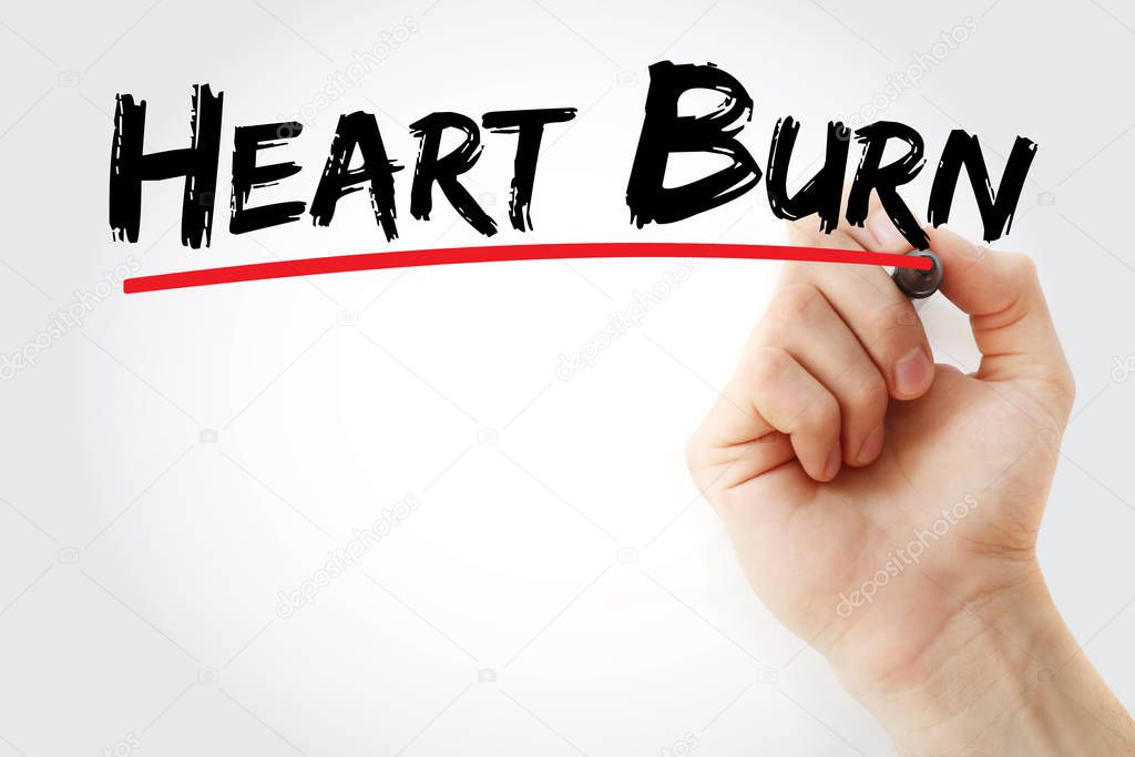Heart Burn text with marker