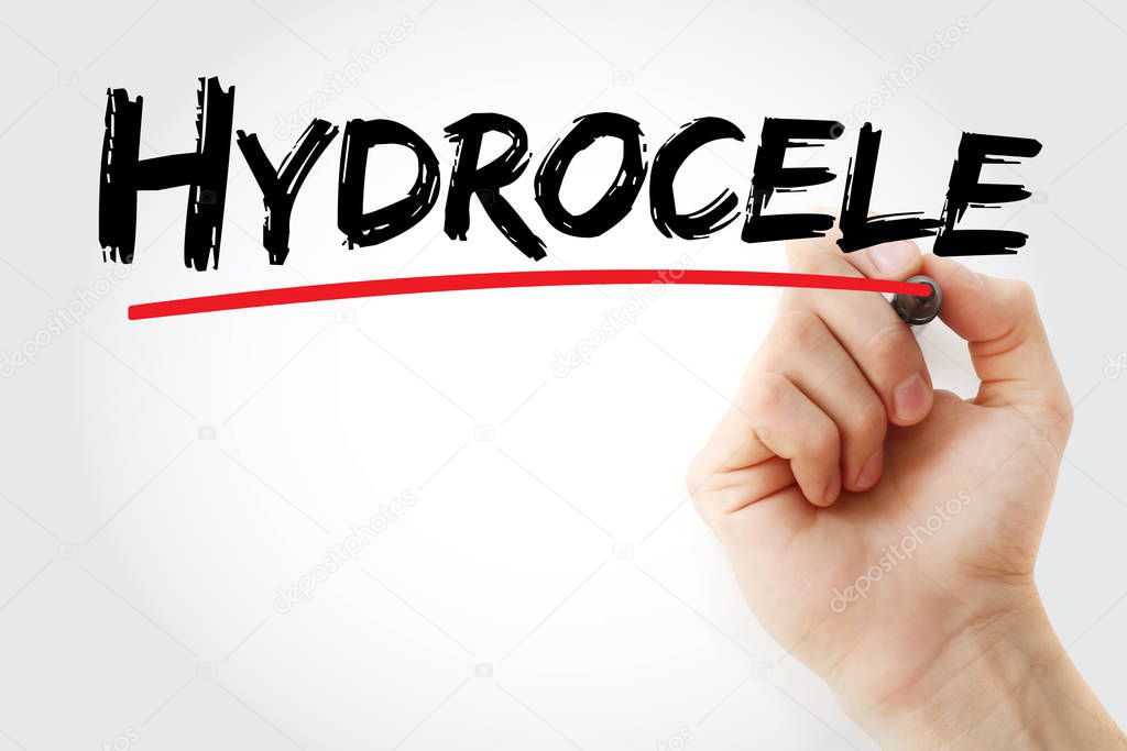 Hydrocele text with marker