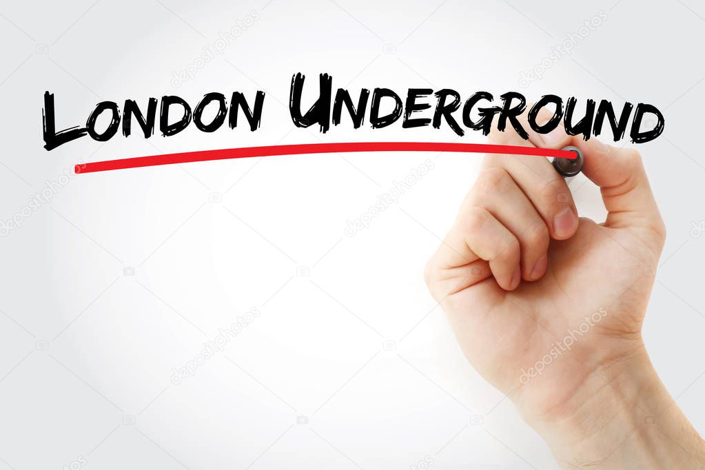 London underground text with marker