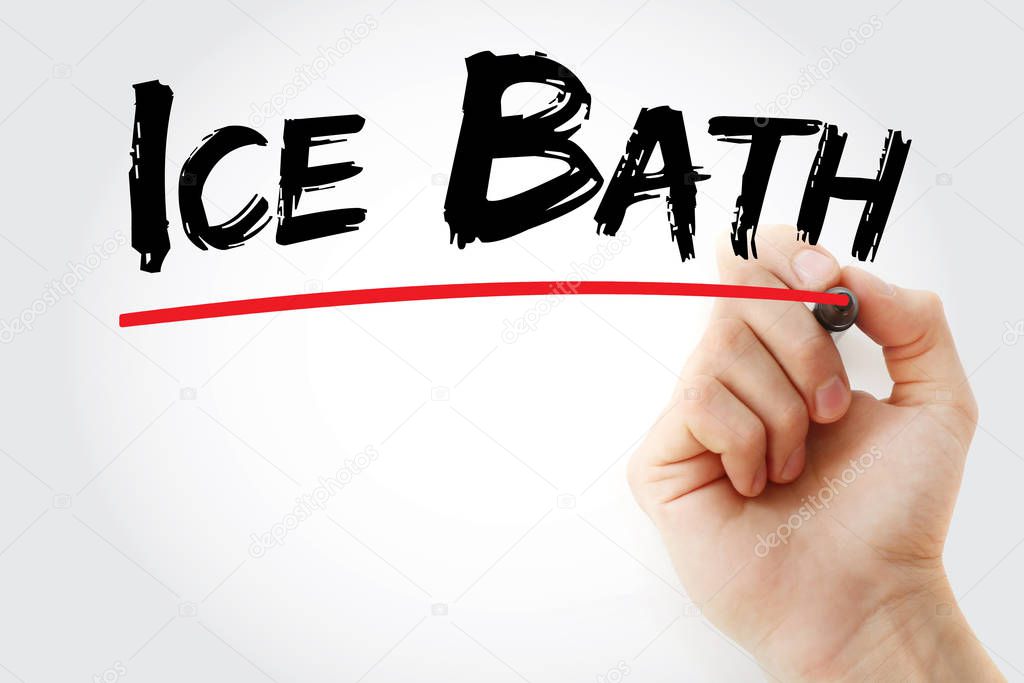 Ice bath text with marker