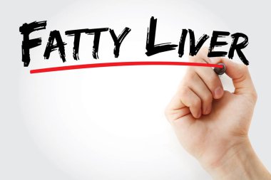 Fatty liver text with marker clipart