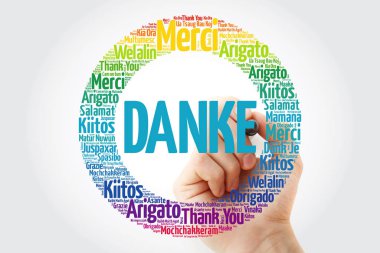 Danke (teşekkür ederim Almanca) kelime bulutu