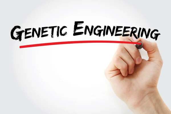Texto de engenharia genética com marcador — Fotografia de Stock