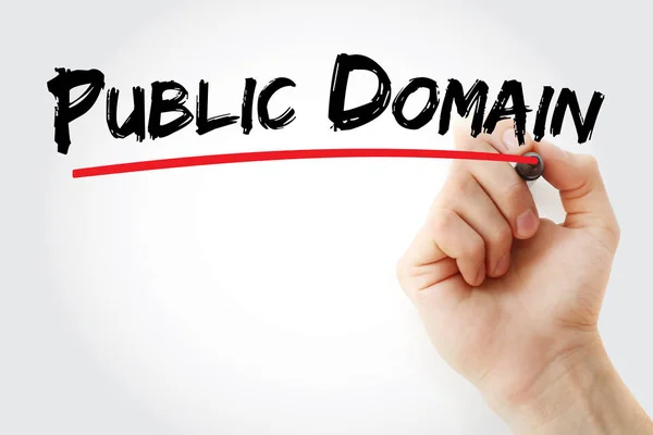 Public Domain Text mit Markierung — Stockfoto