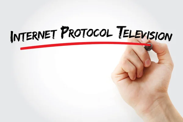 Teks televisi protokol Internet dengan penanda — Stok Foto
