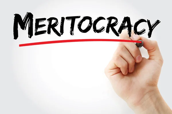 Meritocratie tekst met marker — Stockfoto