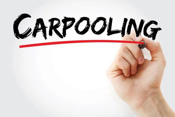 Carpooling text with marker — 스톡 사진