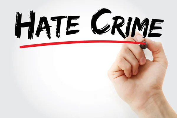 Texto del crimen de odio con marcador —  Fotos de Stock