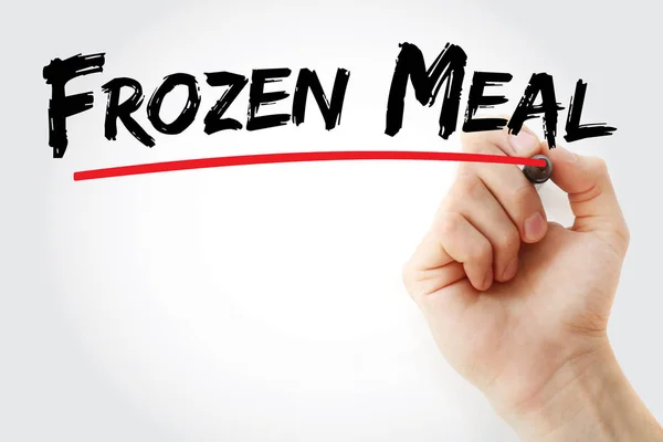 Frozen meal text with marker — Stock Photo, Image