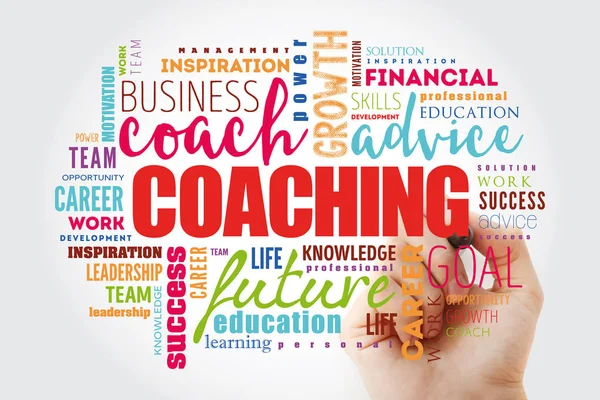 Coaching Wort Wolke Collage — Stockfoto