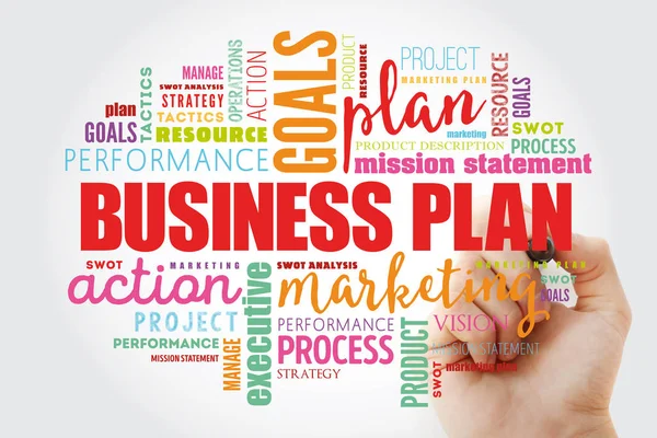 Collage di nube parola di Business Plan — Foto Stock