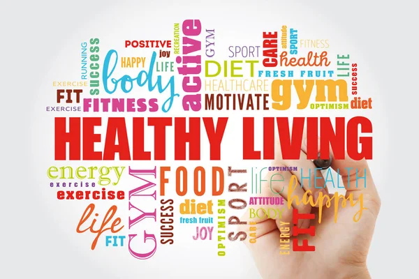 Healthy Living word cloud collage