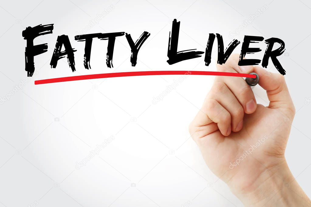 Fatty liver text with marker