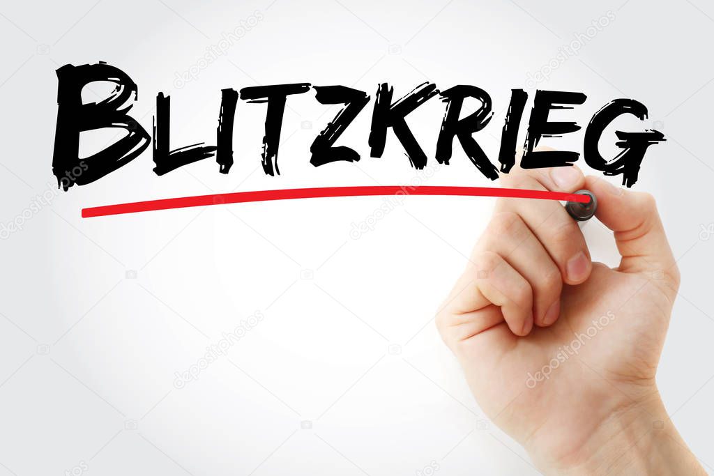 Blitzkrieg text with marker