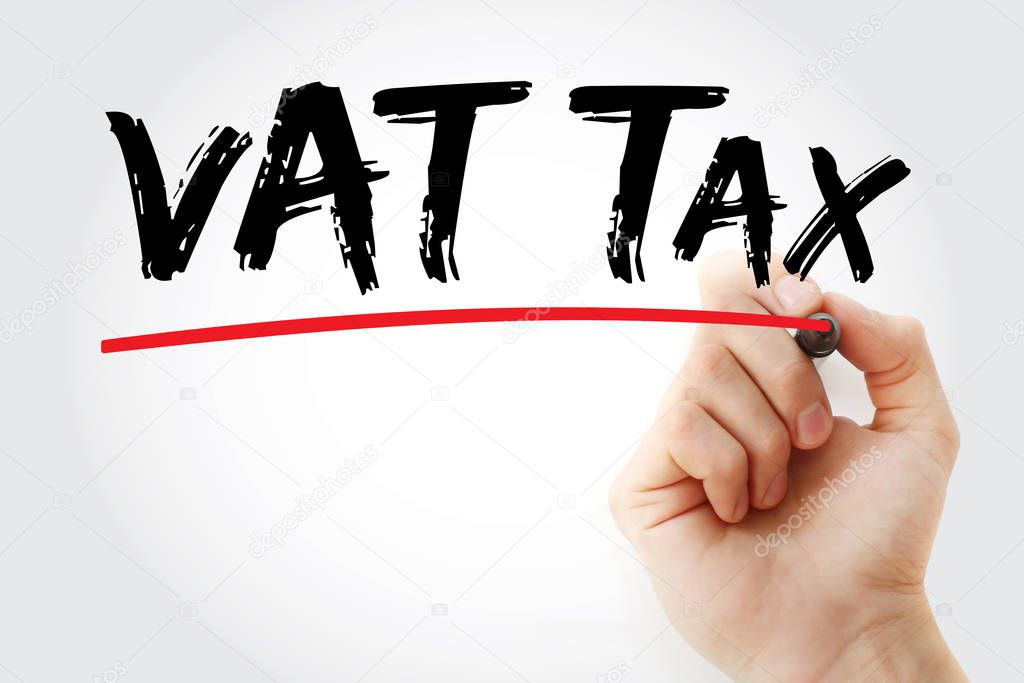 Vat Tax text with marker