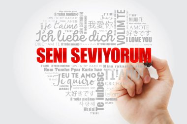 Seni seviyorum (Türkçe seni seviyorum) aşk yüreği