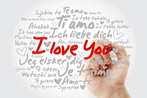 Hou van woorden "I love you" in verschillende talen — Stockfoto