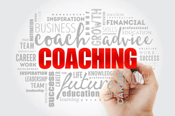 Coaching Wort Wolke Collage — Stockfoto