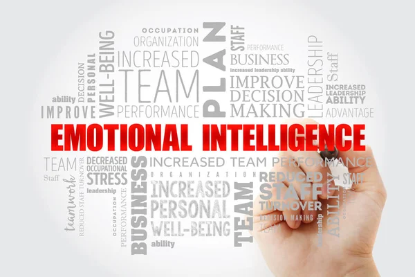 Emotionell intelligens word cloud collage — Stockfoto