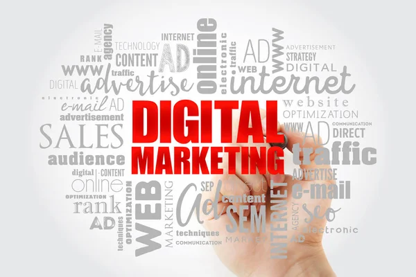 Digitales Marketing Word Cloud Collage — Stockfoto