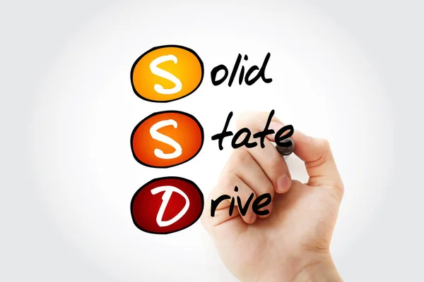 SSD - acrónimo de unidad de estado sólido — Foto de Stock