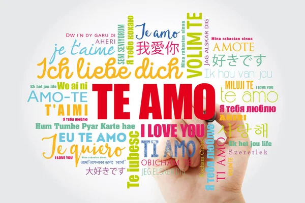 Eu Te Amo (I Love You in Portuguese) szófelhő — Stock Fotó
