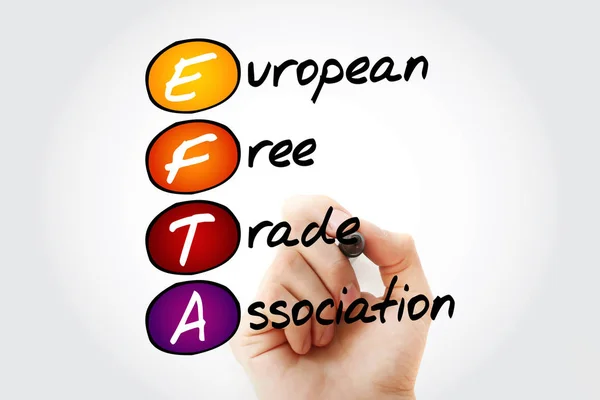 EFTA - sigla dell'Associazione europea di libero scambio — Foto Stock