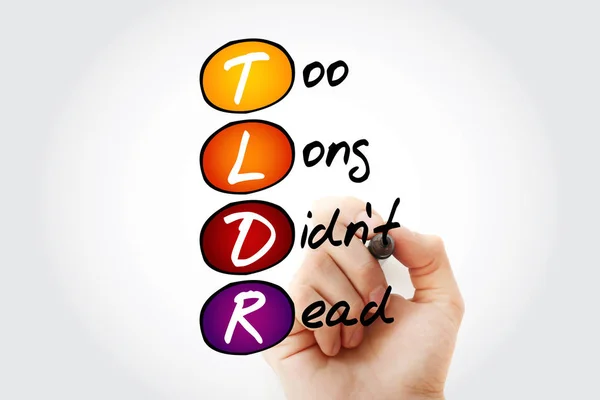 TLDR - Too Long Didn\'t Read acronym