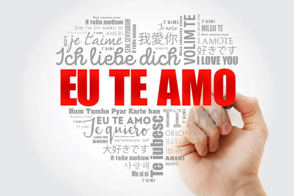 Eu Te Amo (Σ 'αγαπώ στα πορτογαλικά) καρδιά αγάπης — Φωτογραφία Αρχείου