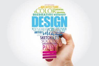 Tasarım ampul kelime bulut kolaj