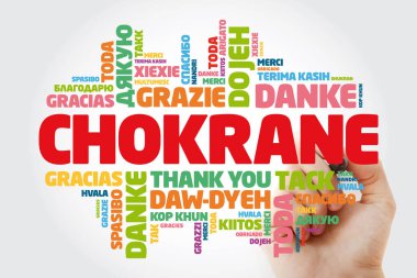 Chokrane Word Cloud with marker, all languages